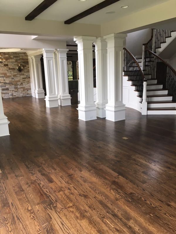 Reclaimed Red Oak Flooring with Walnut Stain
